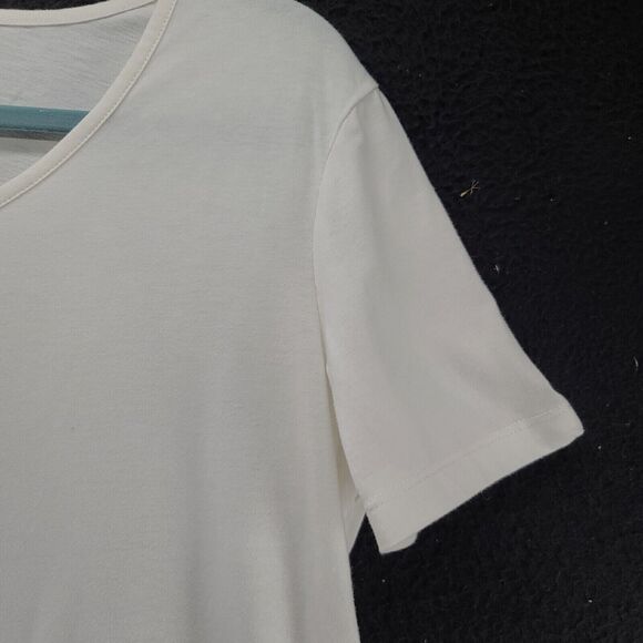 Coral Bay Womens T-Shirt White Size PL Cotton Blend Short Sleeve Pullover - Picture 11 of 13